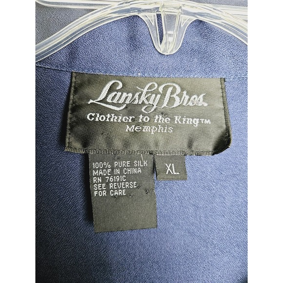 Lansky Bros. Clothier to the King Men's Silk Button Down Shirt Size XL - Picture 4 of 10
